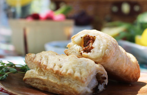 Smoked Apple Sage Pastry with Coconut Herb Chao Slices