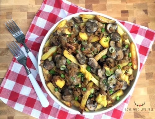 Epic Vegan Poutine with Smoked Apple Sage Sausage and Creamy Original Chao