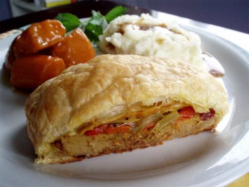 Celebration Roast Pastry with a Cranberry Chutney Vegetable Mélange