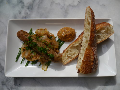 Beer Braised Smoked Apple Sage Sausages