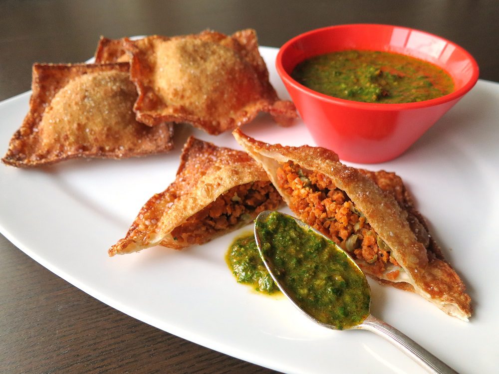 Smoked Tomato Briks with Chermoula Sauce