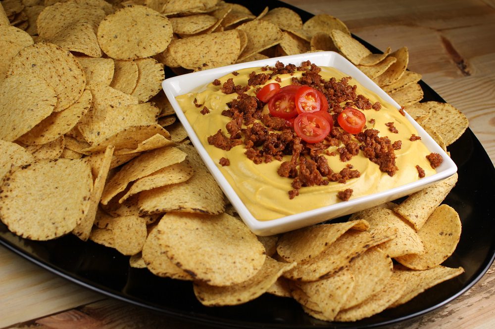 Vegan Queso With Smoked Tomato Crunch