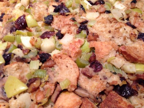 Stuffing with Apple, Dried Cherries & Herb Brown Butter