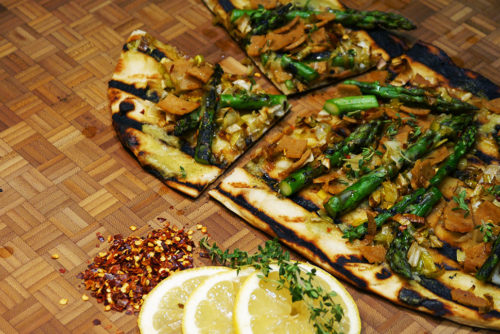 Lentil Sage & Asparagus Grilled Pizza
