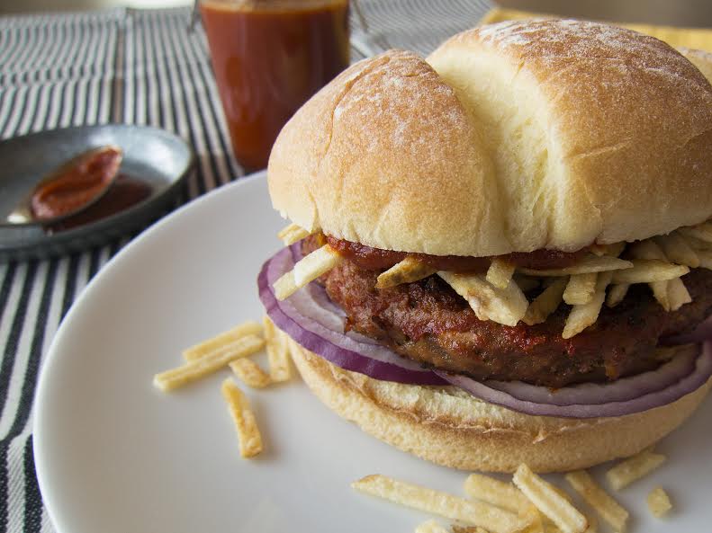 Frita Cubana (Cuban Burger with Shoestring Potatoes)
