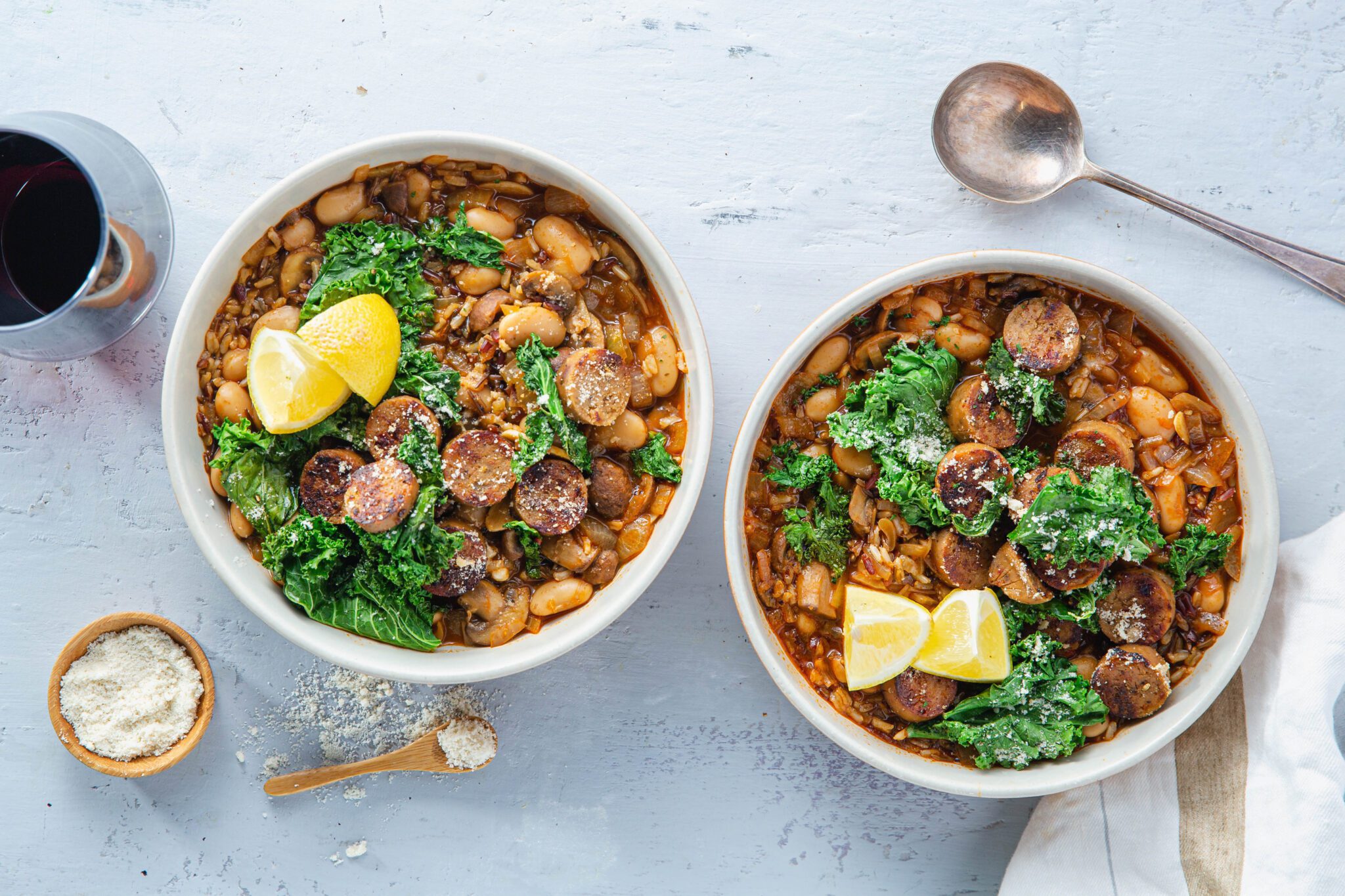 Italian Butter Bean Stew with Crispy Sausage & Parmesan Kale | Field Roast